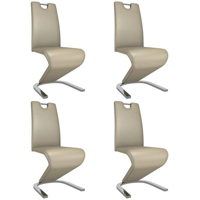 

Hommoo Sillas comedor en zigzag 4 uds cuero sintético color capuchino