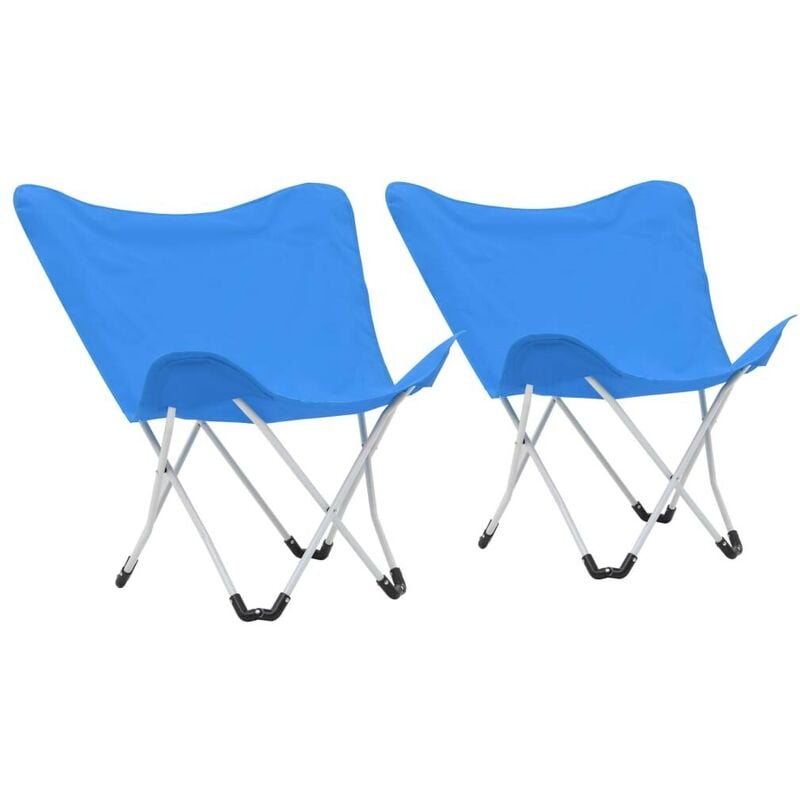 

Sillas de camping estilo mariposa plegables 2 unidades azul - Hommoo