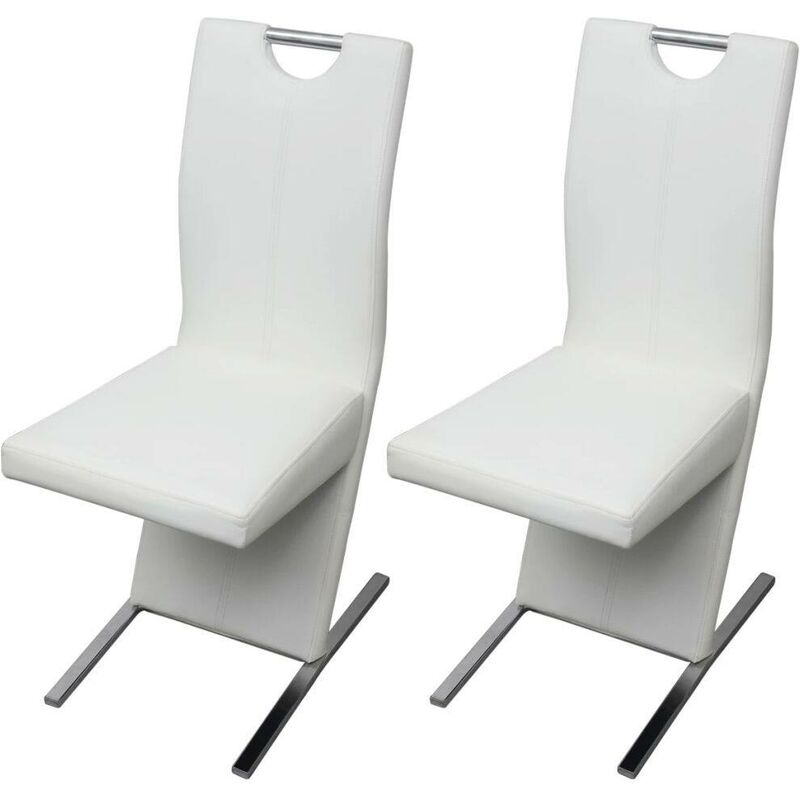 

Sillas de comedor 2 unidades cuero sintético blanco - Hommoo