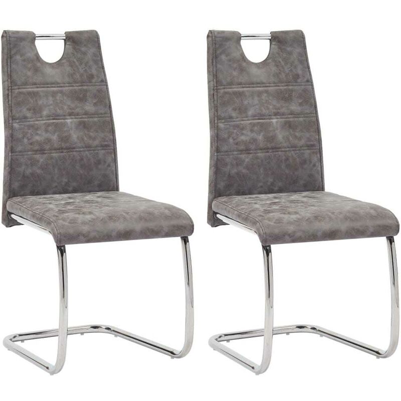 

Sillas de comedor 2 unidades cuero sintético marrón - Hommoo