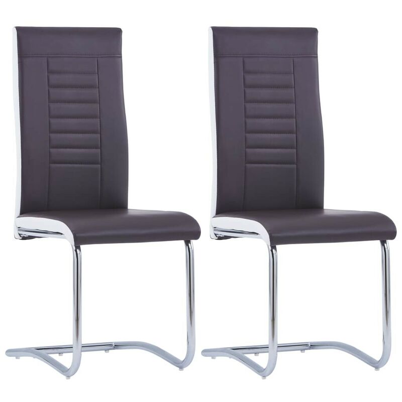 

Sillas de comedor 2 unidades cuero sintético marrón - Hommoo