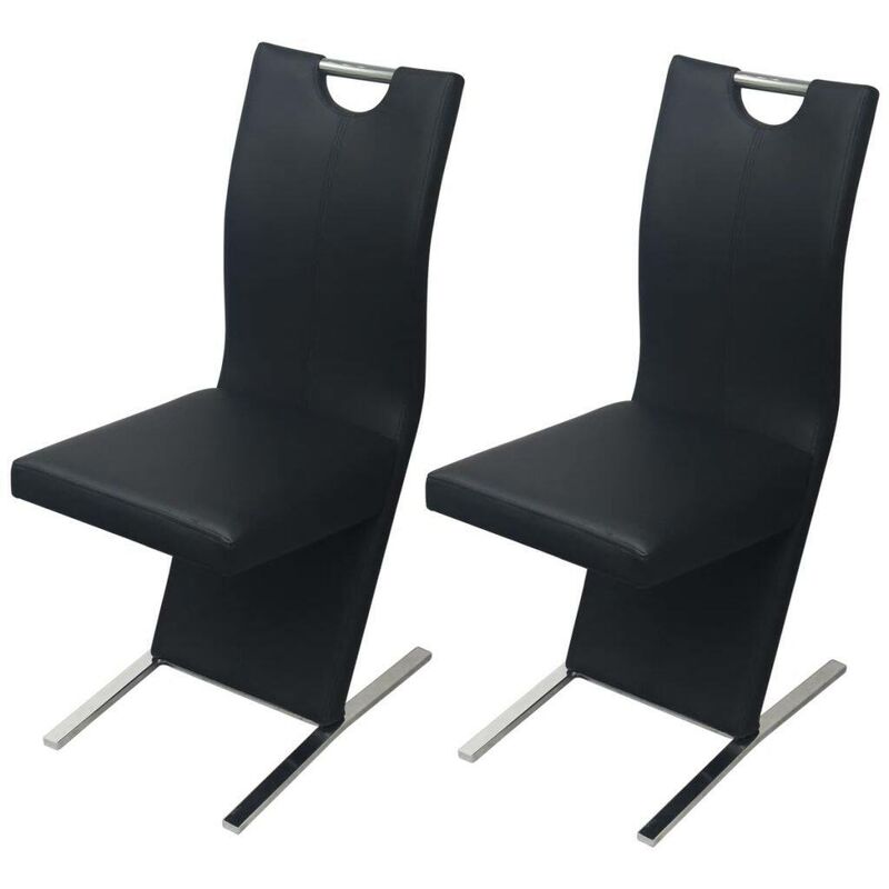 

Sillas de comedor 2 unidades cuero sintético negro - Hommoo
