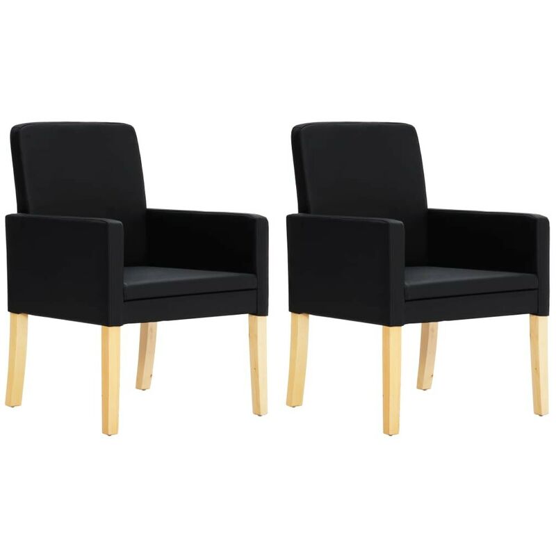 

Sillas de comedor 2 unidades cuero sintético negro - Hommoo