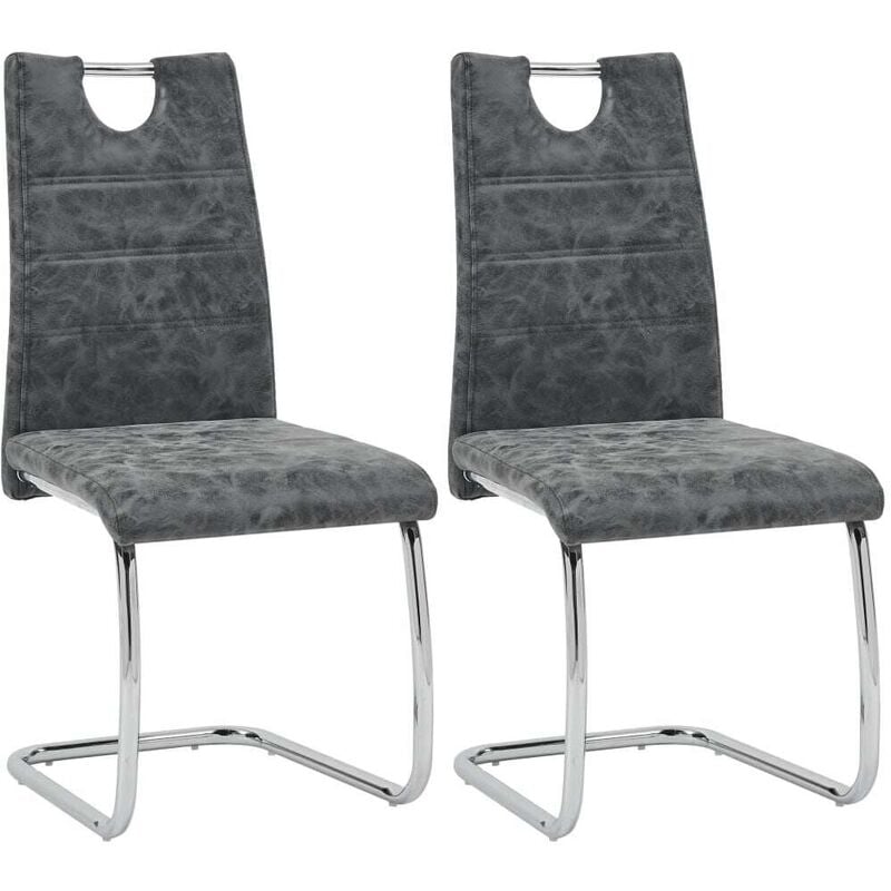 

Sillas de comedor 2 unidades cuero sintético negro - Hommoo