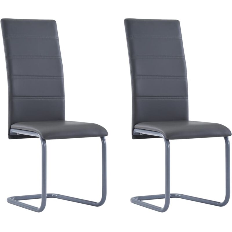 

Hommoo Sillas de comedor 2 unidades cuero sintético gris
