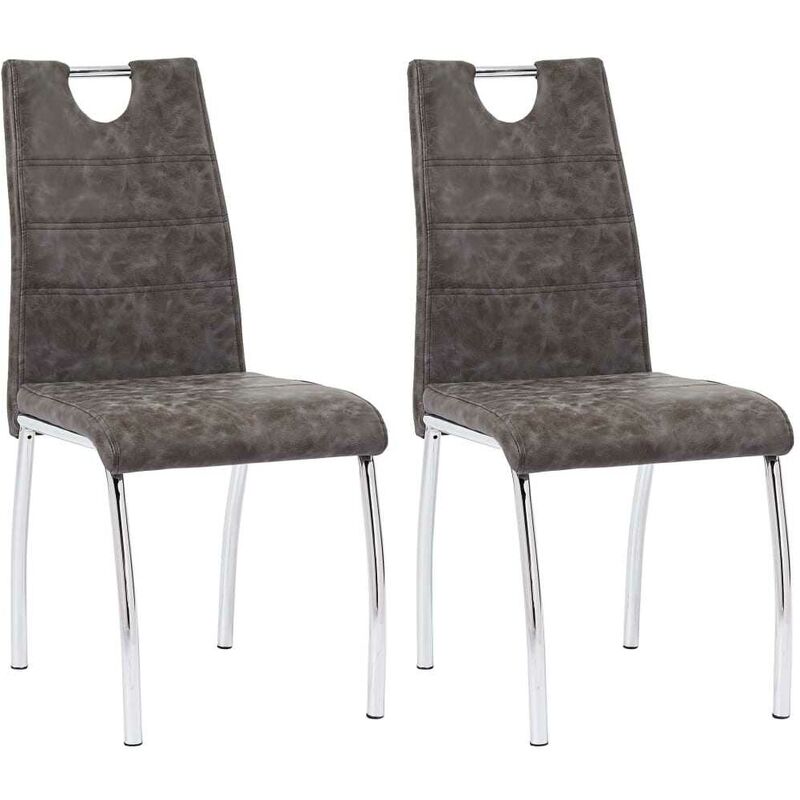 

Sillas de comedor 2 unidades cuero sintético marrón - Hommoo
