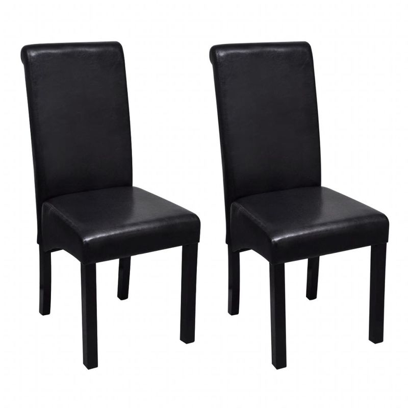 

Sillas de comedor 2 unidades cuero sintético negro - Hommoo