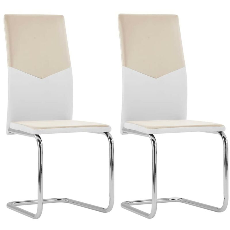 

Sillas de comedor 2 unidades cuero sintético color capuchino - Hommoo
