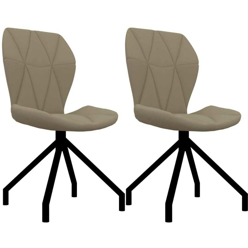 

Sillas de comedor 2 unidades cuero sintético color capuchino - Hommoo