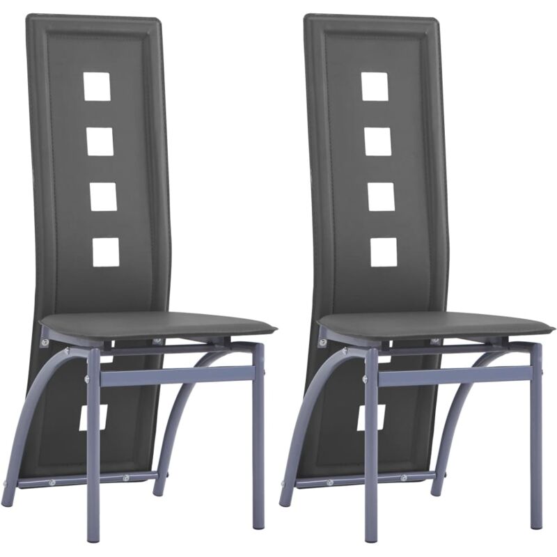 

Sillas de comedor 2 unidades cuero sintético gris - Hommoo