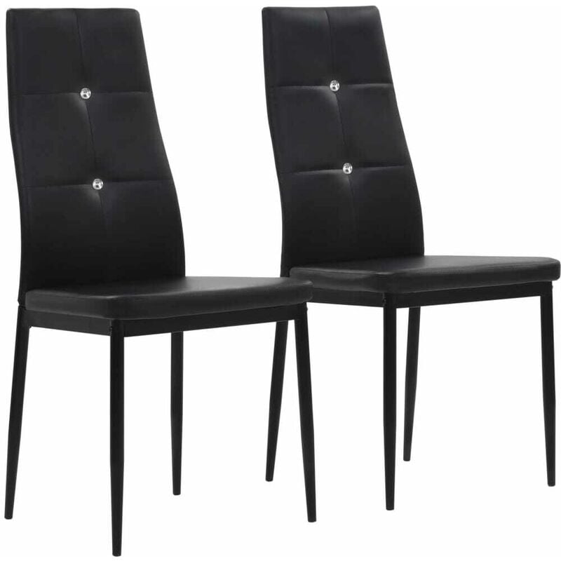 

Sillas de comedor 2 unidades cuero sintético negro - Hommoo