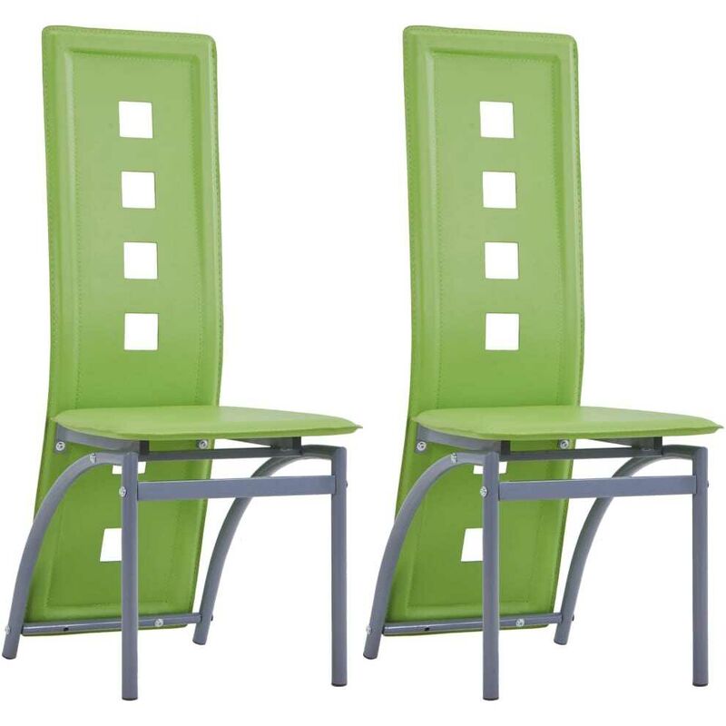 

Sillas de comedor 2 unidades cuero sintético verde - Hommoo