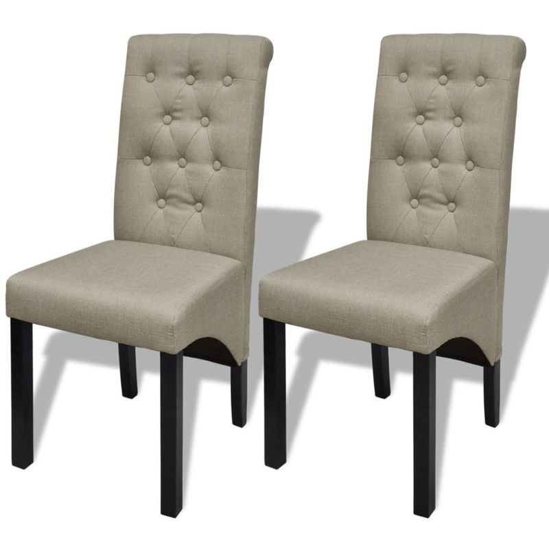 

Sillas de comedor 2 unidades de tela beige - Hommoo