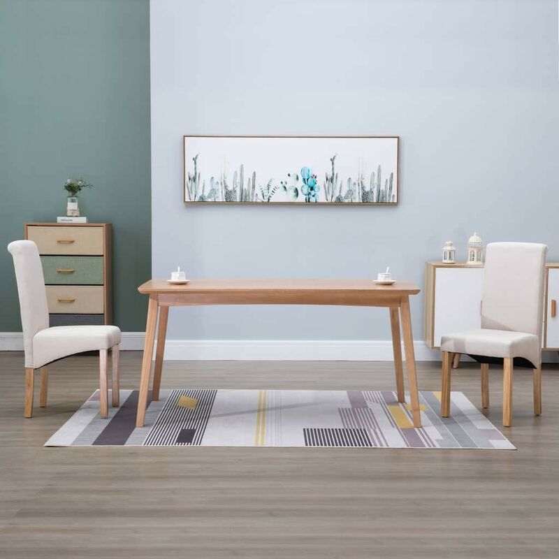 

Sillas de comedor 2 unidades de tela color crema - Hommoo