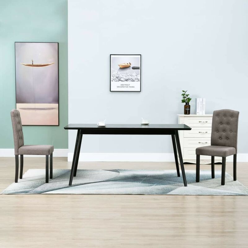 

Sillas de comedor 2 unidades de tela gris taupe - Hommoo