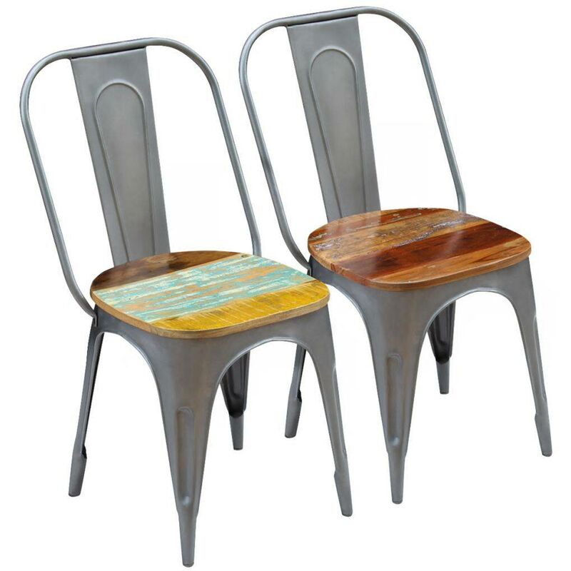 

Sillas de comedor 2 unidades madera maciza reciclada - Hommoo
