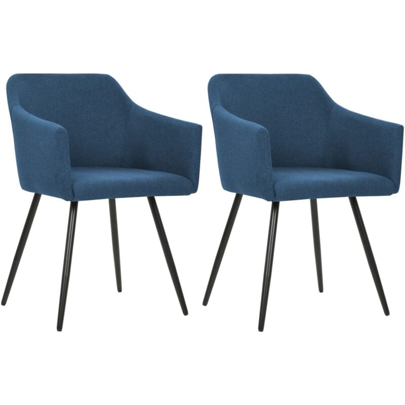 

Sillas de comedor 2 unidades tela azul - Hommoo