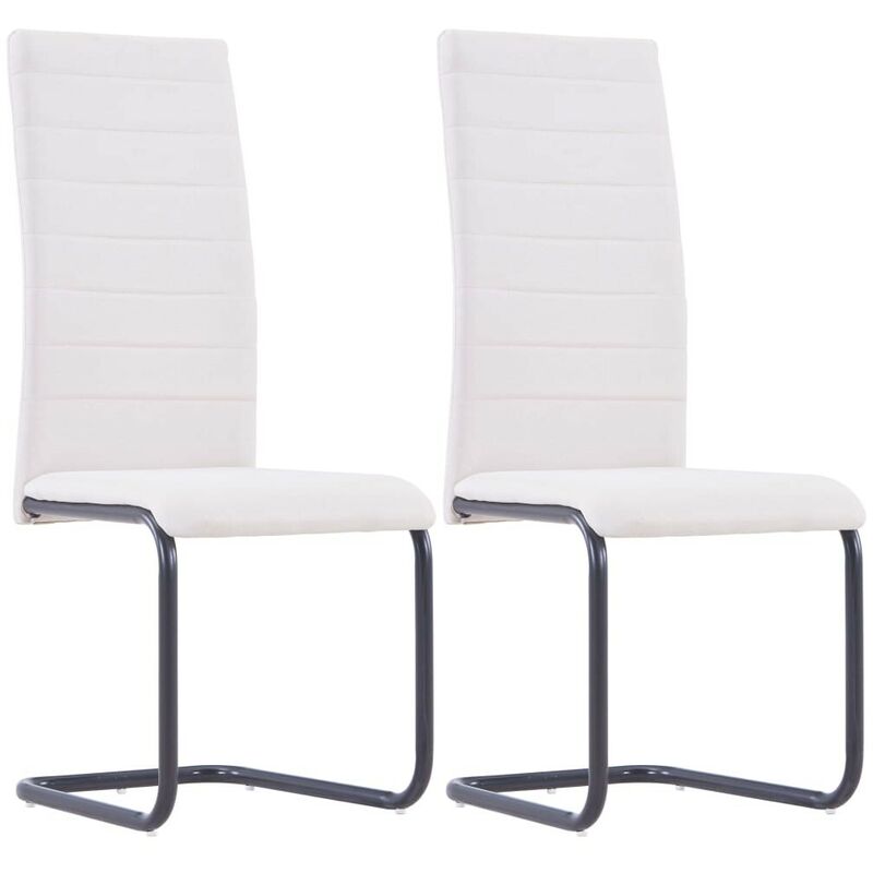 

Sillas de comedor 2 unidades tela color crema - Hommoo