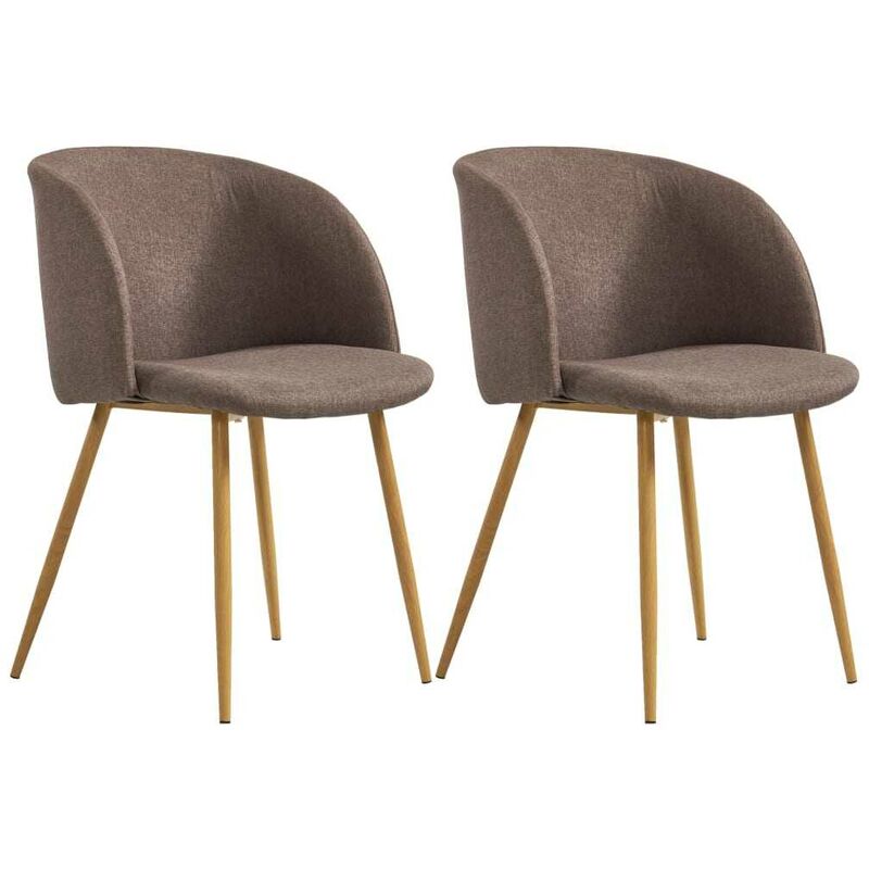 

Sillas de comedor 2 unidades tela marrón - Hommoo