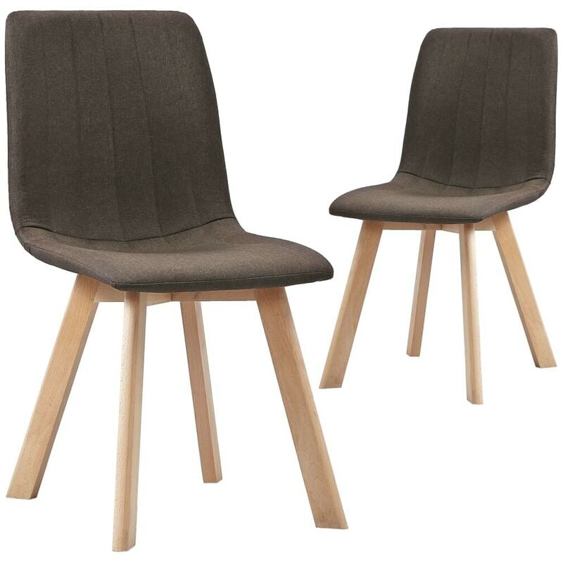 

Sillas de comedor 2 unidades tela marrón - Hommoo