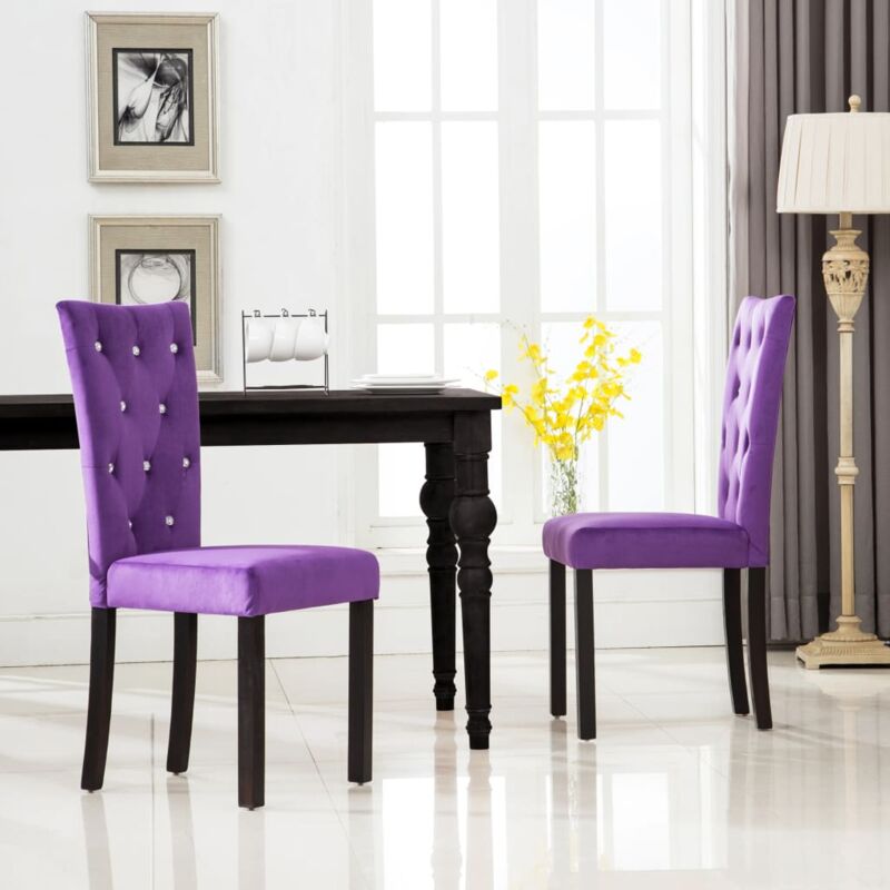 

Sillas de comedor 2 unidades terciopelo morado - Hommoo
