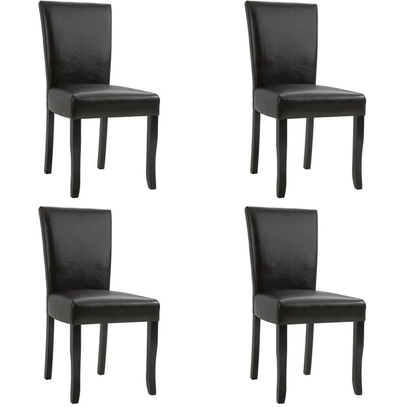 

Sillas de comedor 4 unidades cuero artificial marrón - Hommoo
