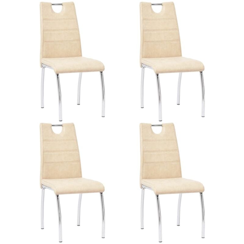 

Sillas de comedor 4 unidades cuero sintético color crema - Hommoo