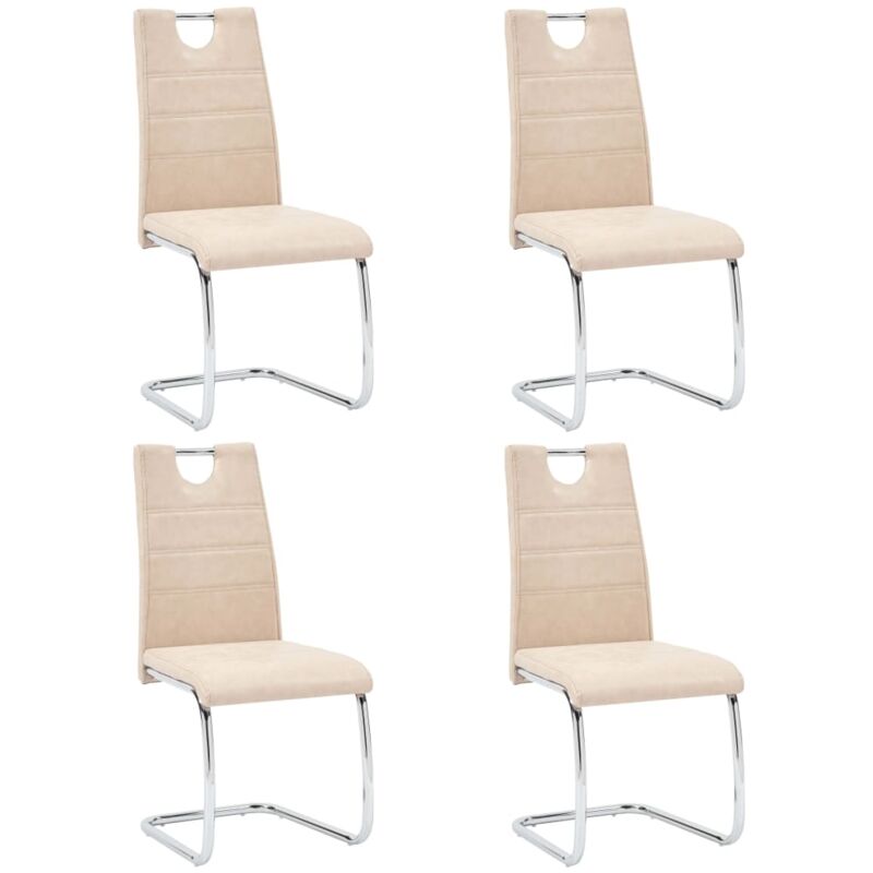 

Hommoo Sillas de comedor 4 unidades cuero sintético color crema