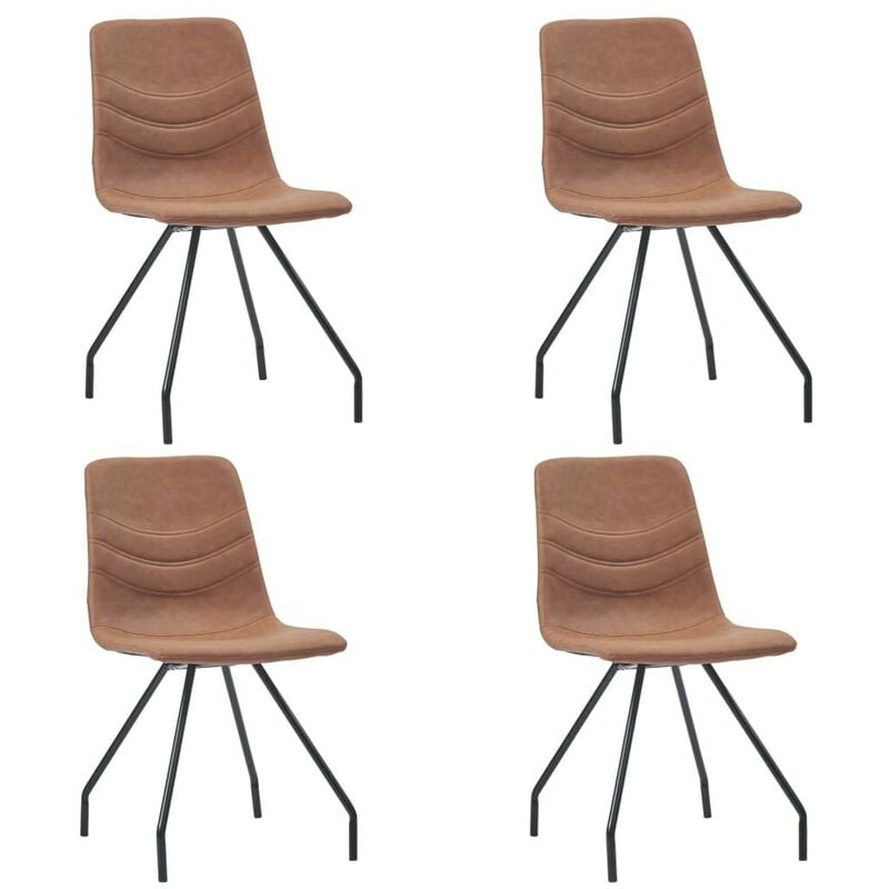 

Sillas de comedor 4 unidades cuero sintético marrón - Hommoo
