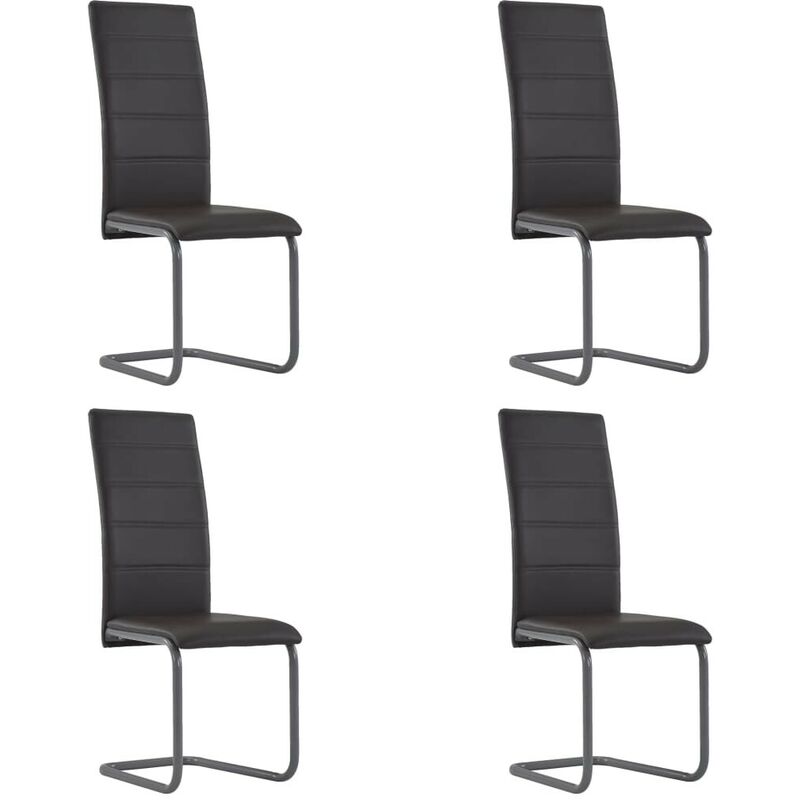 

Sillas de comedor 4 unidades cuero sintético marrón - Hommoo