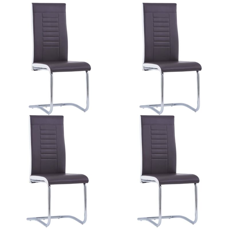 

Sillas de comedor 4 unidades cuero sintético marrón - Hommoo