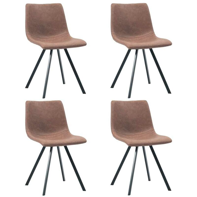 

Sillas de comedor 4 unidades cuero sintético marrón intermedio - Hommoo