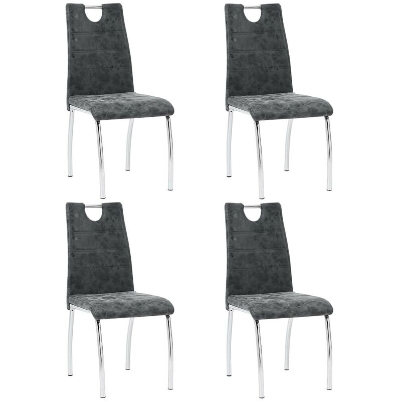 

Sillas de comedor 4 unidades cuero sintético negro - Hommoo