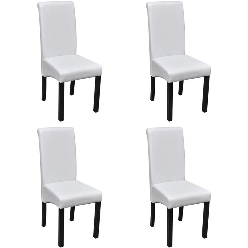 

Sillas de comedor 4 unidades cuero sintético blanco - Hommoo