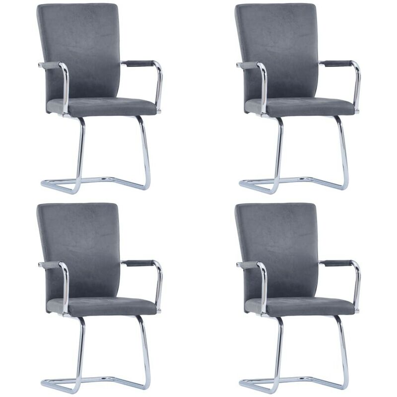 

Sillas de comedor 4 unidades cuero sintético gris ante - Hommoo