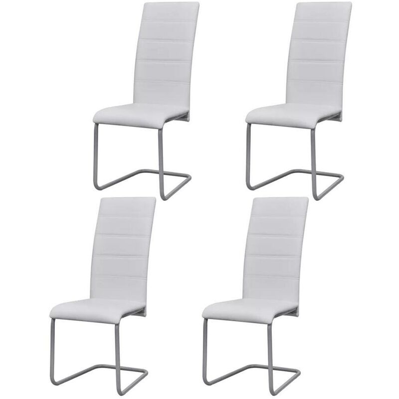 

Sillas de comedor 4 unidades cuero sintético blanco - Hommoo