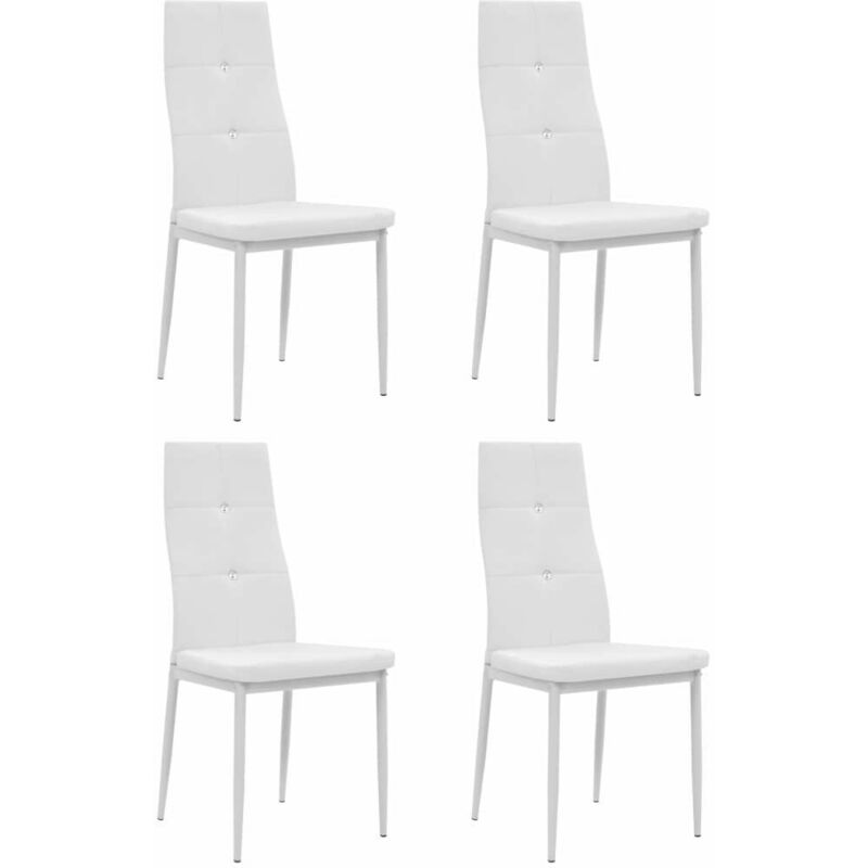 

Sillas de comedor 4 unidades cuero sintético blanco - Hommoo