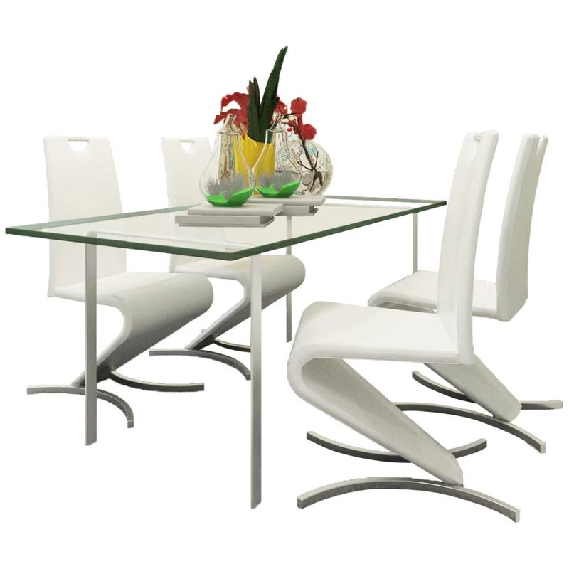 

Hommoo Sillas de comedor 4 unidades cuero sintético blanco