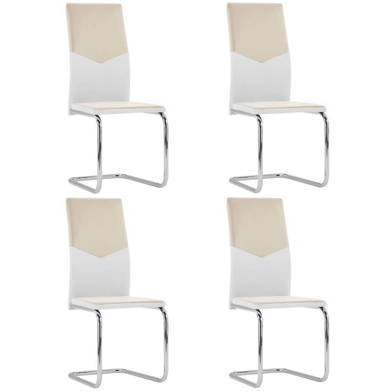 

Sillas de comedor 4 unidades cuero sintético color capuchino - Hommoo