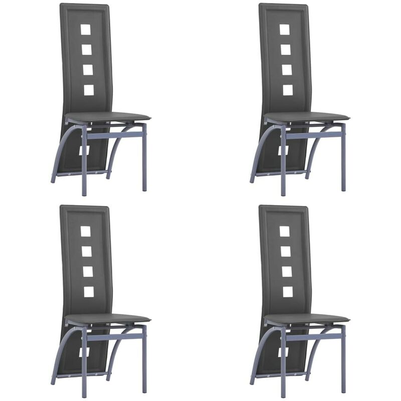 

Hommoo Sillas de comedor 4 unidades cuero sintético gris