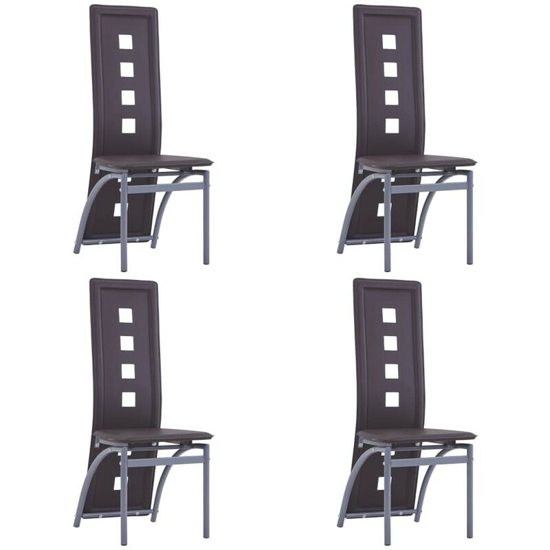 

Sillas de comedor 4 unidades cuero sintético marrón - Hommoo
