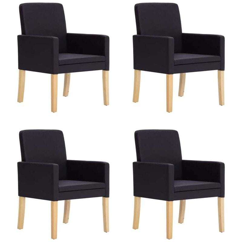

Sillas de comedor 4 unidades cuero sintético marrón oscuro - Hommoo