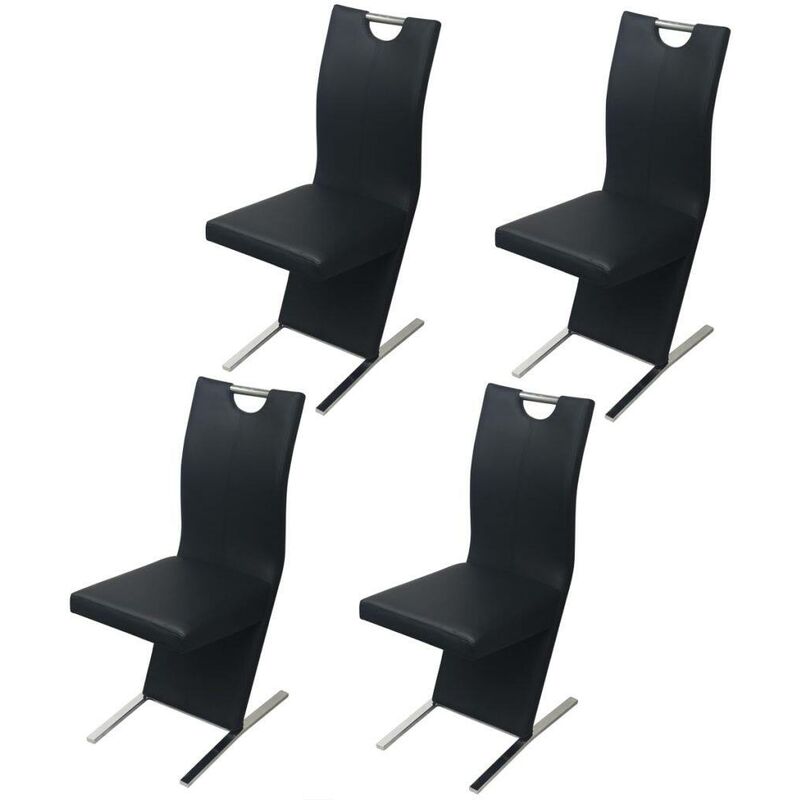 

Sillas de comedor 4 unidades cuero sintético negro - Hommoo