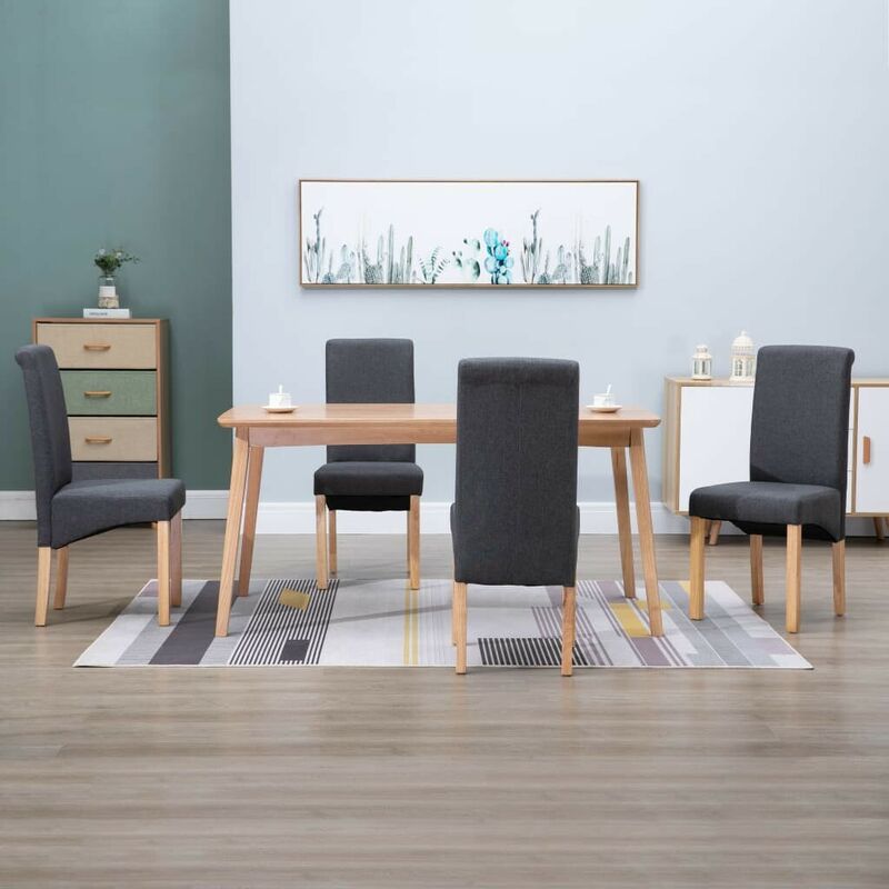 

Sillas de comedor 4 unidades de tela gris - Hommoo