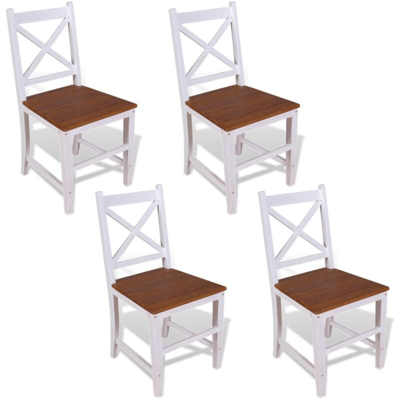 

Sillas de comedor 4 unidades madera maciza de teca y caoba - Hommoo