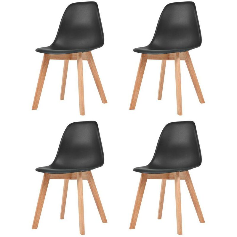 

Sillas de comedor 4 unidades plástico negro - Hommoo