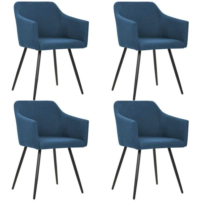 

Hommoo Sillas de comedor 4 unidades tela azul