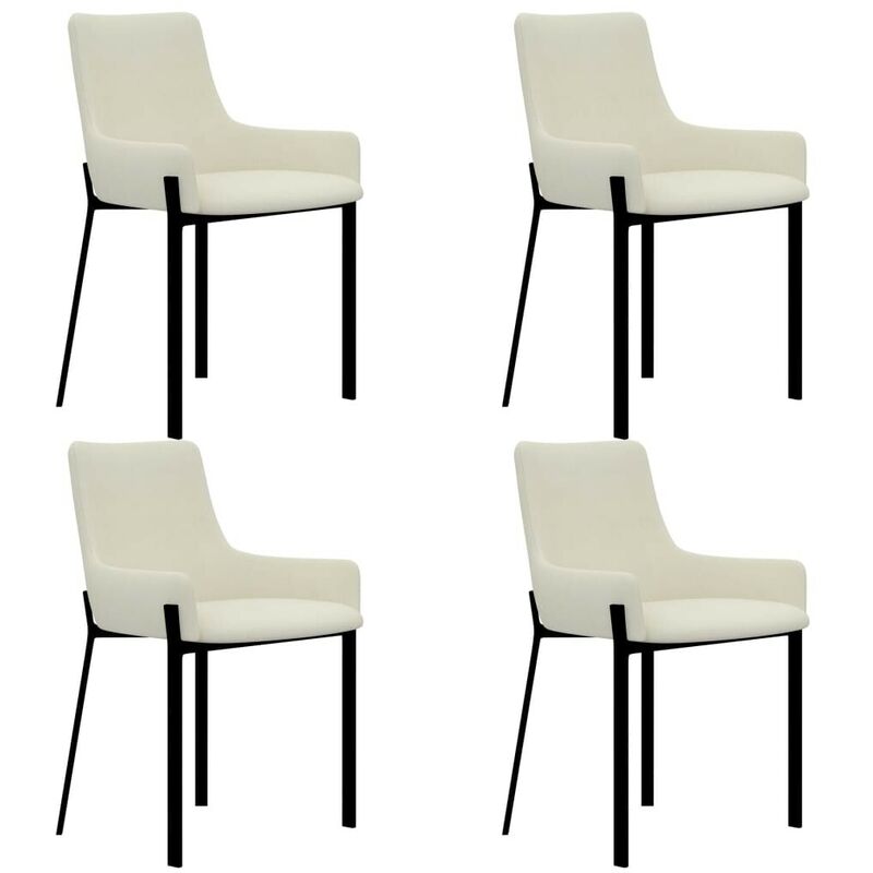 

Sillas de comedor 4 unidades tela color crema - Hommoo