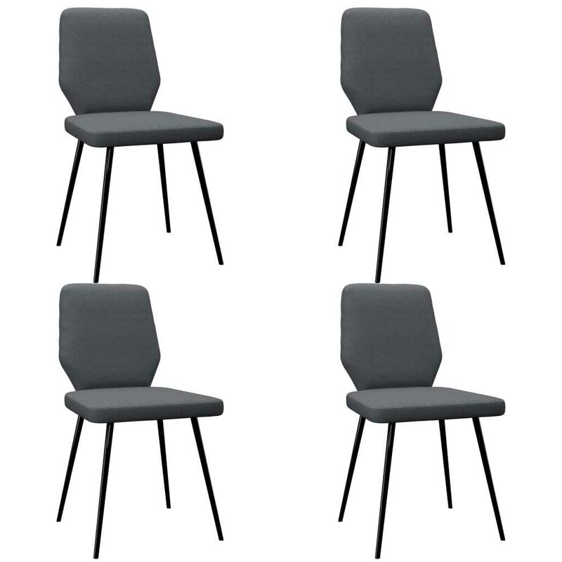 

Sillas de comedor 4 unidades tela gris oscura - Hommoo