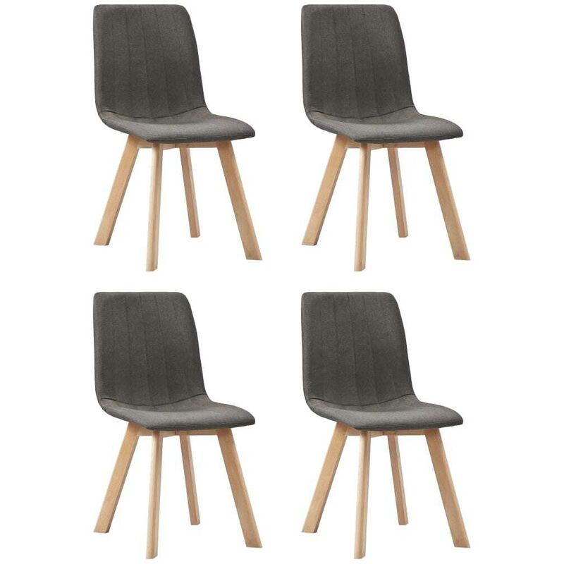 

Hommoo Sillas de comedor 4 unidades tela gris topo